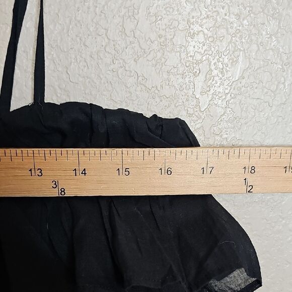 NWOT J.crew Medium Black Spaghetti Strap Ruffled Tiered Midi Dress - Picture 8 of 9